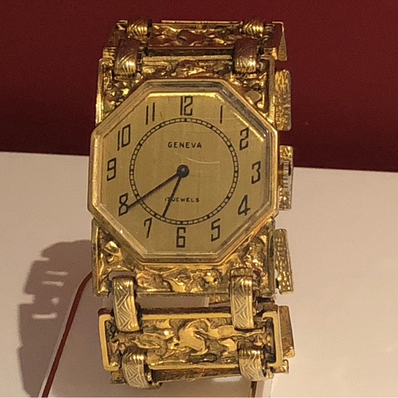 Geneva vintage gold tone 17 jewel watch - Picture 2 of 10